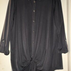Nygard Black Women's tie WaistBlouse